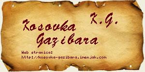 Kosovka Gazibara vizit kartica